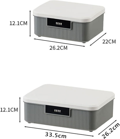 Aartner 2 Layer Medicine Storage Box, Lock Box with Code, 9/16L Lockable Medicine Box with Removable Tray, Medication Storage Container for Medicine