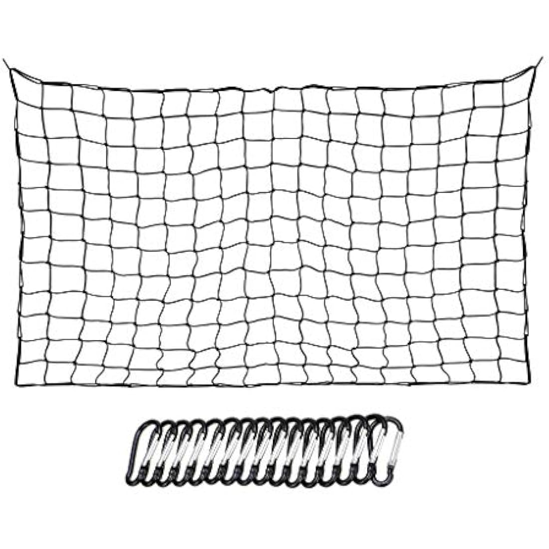 BTSKY 120x182cm to 244x366cm Heavy Duty Bungee Cargo Net with 16 Metal D Clip Carabiners and Tote - Large Capacity Roof Car Trunk Mesh, Travel Luggage Rack Elasticity Roof Luggage Carrier