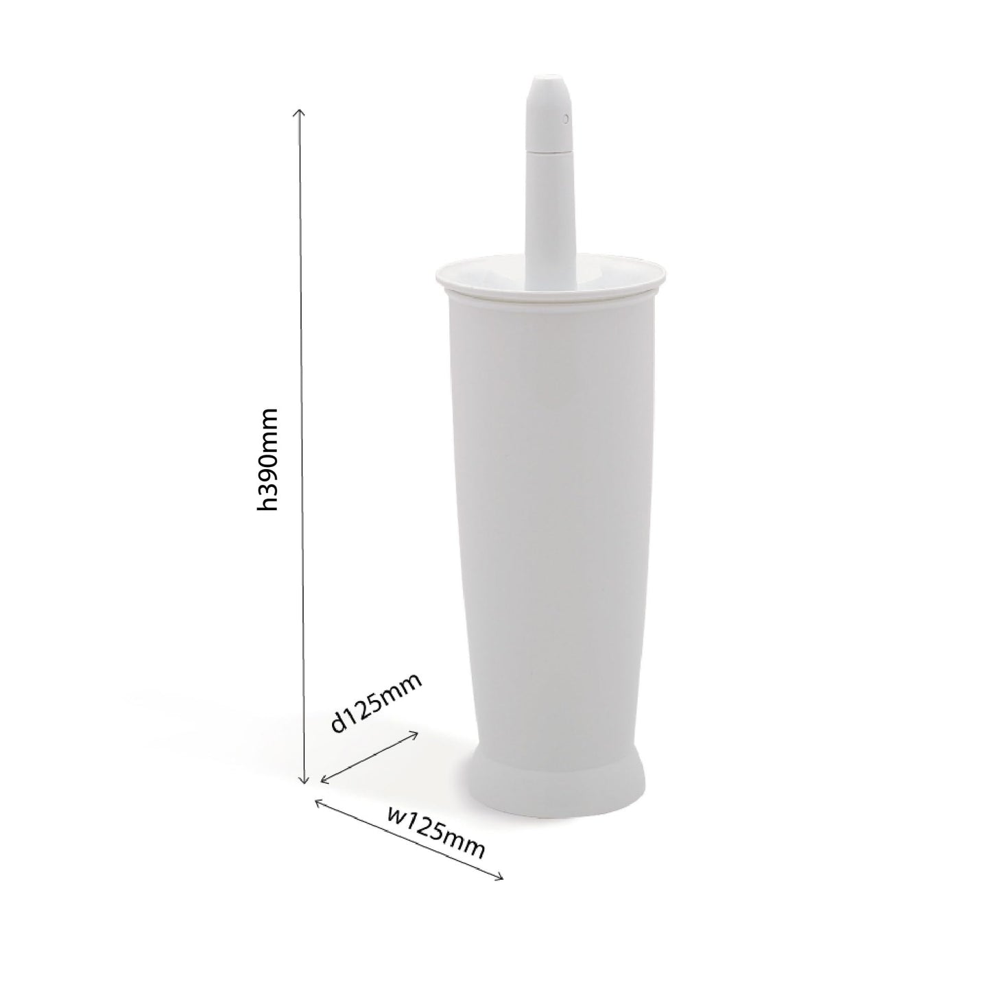 Addis Closed Toilet Brush Set, Plastic, White, 12.5 x 12.5 x 39 cm, 510284