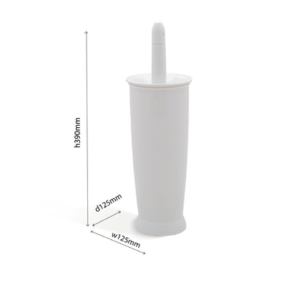 Addis Closed Toilet Brush Set, Plastic, White, 12.5 x 12.5 x 39 cm, 510284