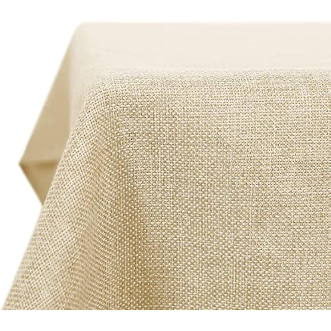Deconovo Rectangle Faux Linen Water Resistant Table Cloth for Dinning 51x63in(130x160cm) Beige
