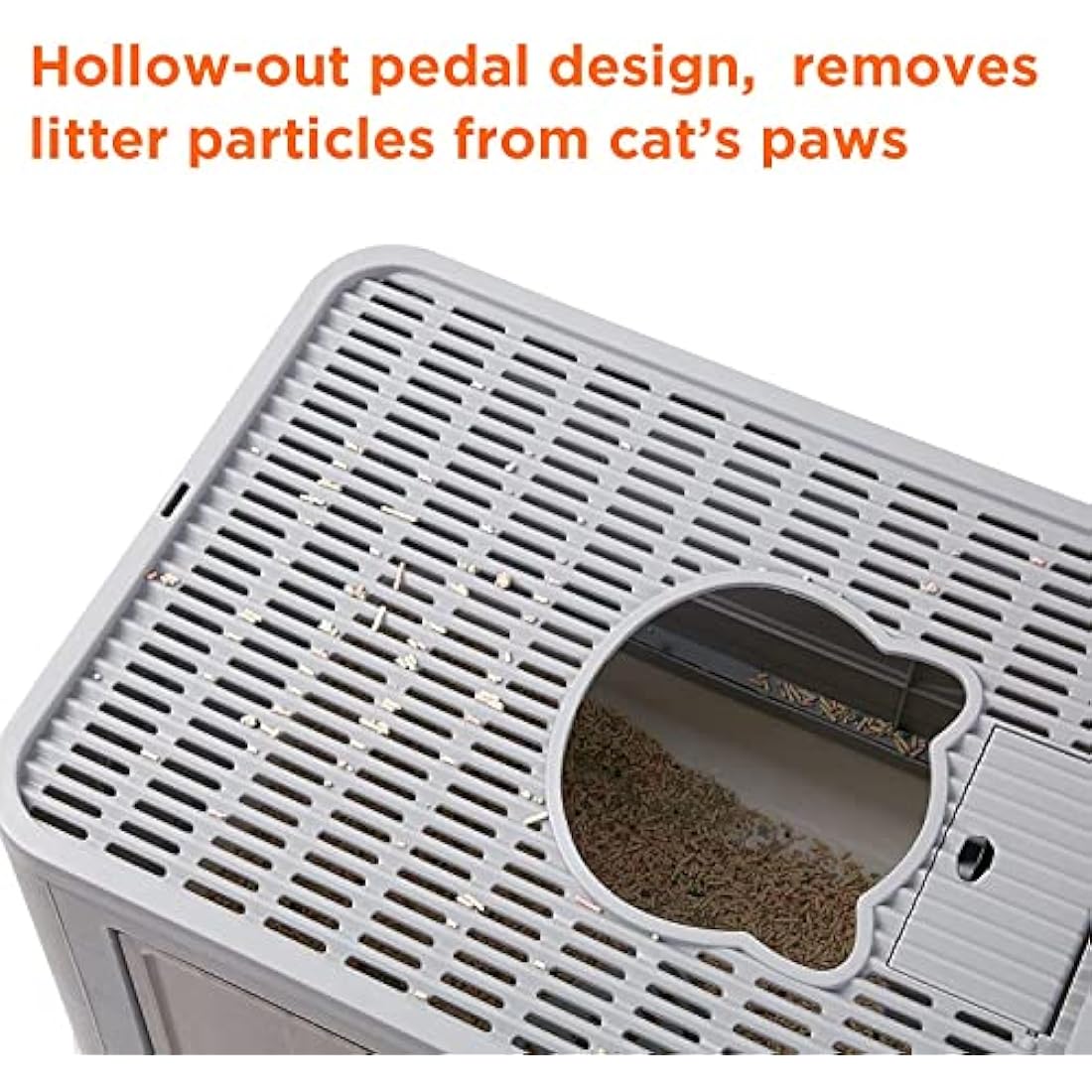 BingoPaw Cat Litter Tray Box: Foldable Large Top Entry Anti-Splashing Kitten Litter Box with Lid - Enclosed Hooded Kitty Potty - Drawer Type Cats Toilet Easy Cleaning with Scoop Grey