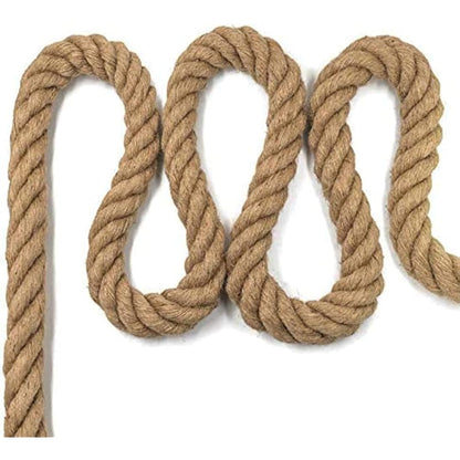 Aoneky Jute Rope - 20/25/30/40mm Heavy Duty Twisted Natural Hemp Rope for Garden, Tug of war, Nautical, Cat Scratching Post, Chandelier, Climbing Hammock and DIY Art Ideas for Decorate (40mm / 15m)
