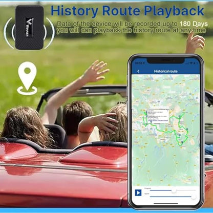 Mini GPS Tracker, Zeerkeer Portable Real-Time GPS Locator for Vehicles, Cars, Kids, Persons, Assets - Hidden Tracking Device with Geo-Fence/Vibration Alarm Personal Tracking TK913