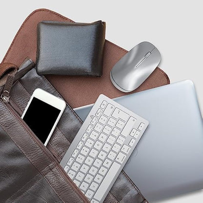 Bluetooth Keyboard and Mouse Set for Mac, OMOTON Ultra-Slim Wireless Keyboard and Mouse Combo for Apple Mac, MacBook Pro/Air, iMac, Mac Mini,Battery-powered, QWERTY UK Layout, Silver