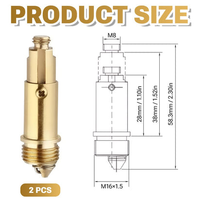 2 Pcs Basin Pop Up Click Clack Slotted Plug Bolt Assembly Basin Pop Up Sink Plug Replacement Click Clack Waste for Most Bathroom Bathtub Sink Drain