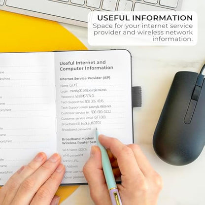 Clever Fox Password Book Pocket – Small Internet Address & Password Journal Organizer – Computer & Website Log-In Keeper Notebook (Mystic Gray)