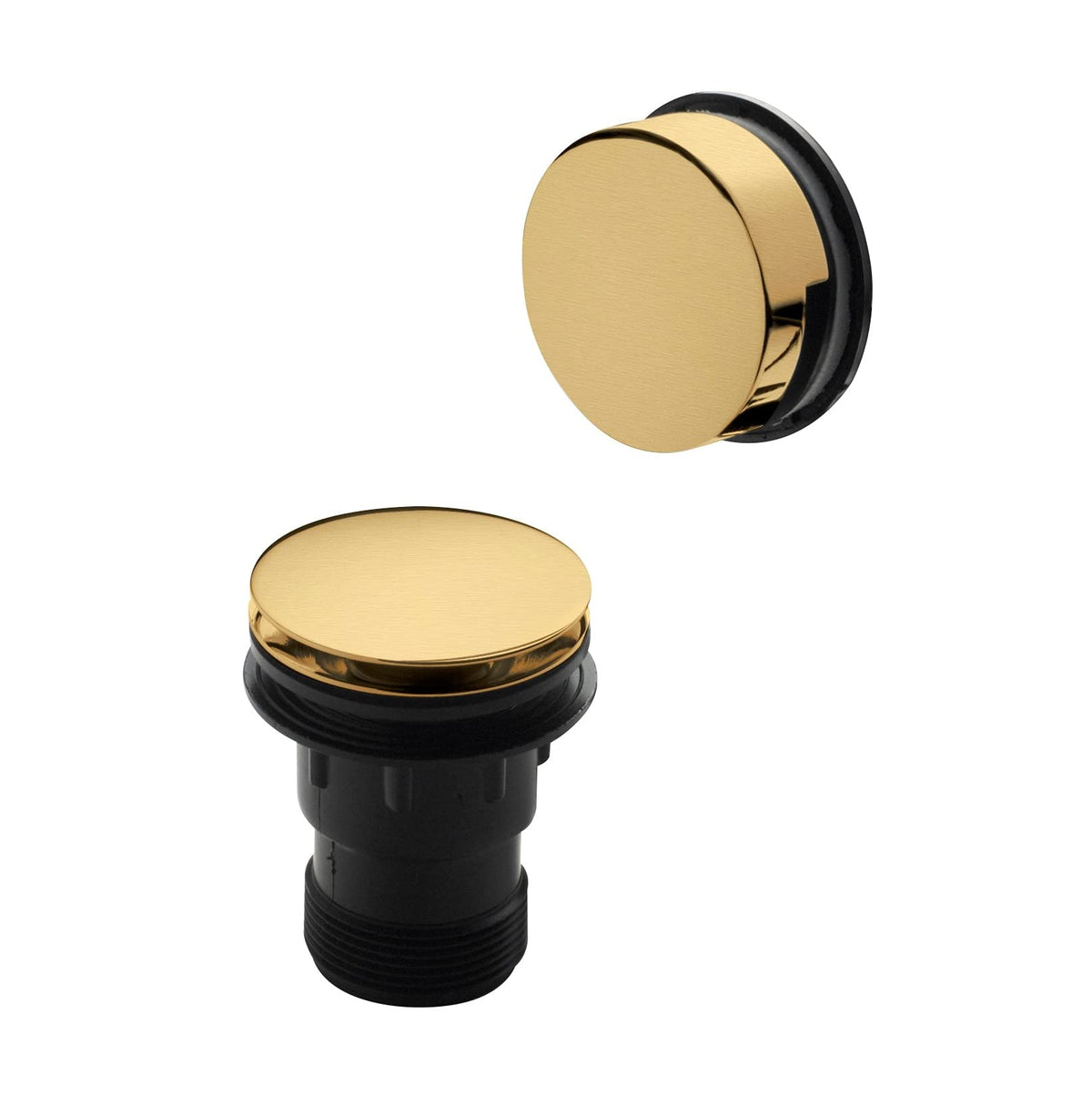 nuie E827 Accessories | Modern Bathroom Push Button Bath Waste, 70mm, Brushed Brass