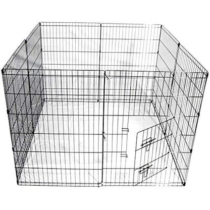 UNDERDOG 8 Panel Playpen Suitable for Dogs/Puppies/Cats & Rabbits foldable ideal for Indoor/Outdoor use puppy play pen (91cm, Black)