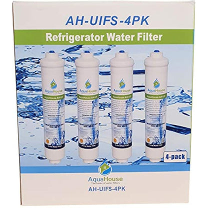 4X AquaHouse UIFS Compatible Fridge Water Filter for Samsung DA29-10105J HAFEX/EXP WSF-100 Aqua-Pure Plus (External Filter only)