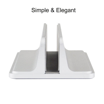 MOSISO Vertical Laptop Stand, Adjustable Aluminum Alloy Holder, Silver