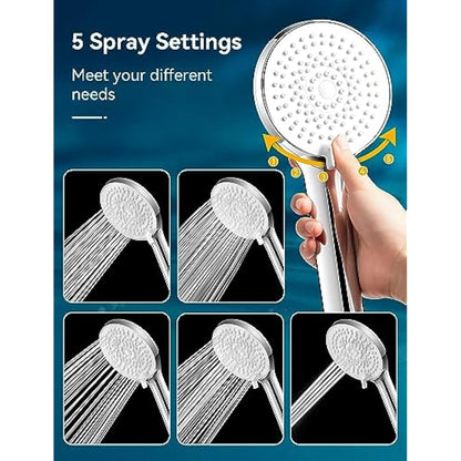 Magichome Shower Head and Hose 2M, Shower Head High Pressure with 5 Modes, Universal Handheld Showerhead to Increase Pressure
