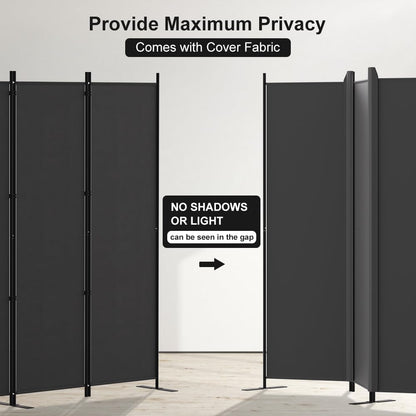 Kokorona Folding Room Divider 4 Panel, Portable Privacy Screen for Home Office, Partiton Wall Room Divider for Room Separation, Included-Cover Strips