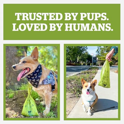 Pogi’s Dog Poo Bags – Biodegradable, Ultra Thick, Leak-Proof, Powder Fresh Scent, 150 Bags (10 Rolls)