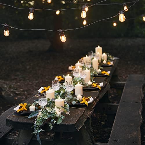 Lights4fun Set of 3 TruGlow® Outdoor Waterproof Flameless LED Pillar Candles – Battery Operated with 6-Hour Timer – Weatherproof Garden Lights for Patios, Balconies & Events