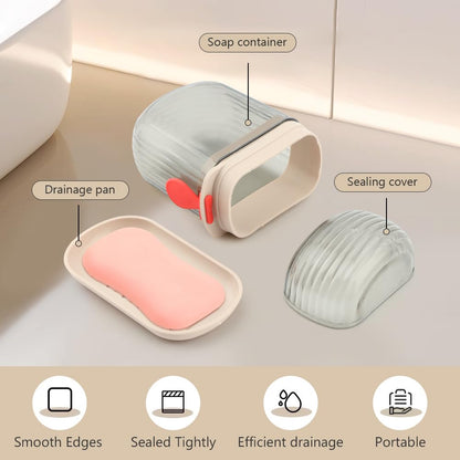 Travel Soap Case With Drain, 2pcs Leakproof Soap Container With Lid, Portable Dish Storage For Bathroom, Shower, Gym, School, Camping, Vacation