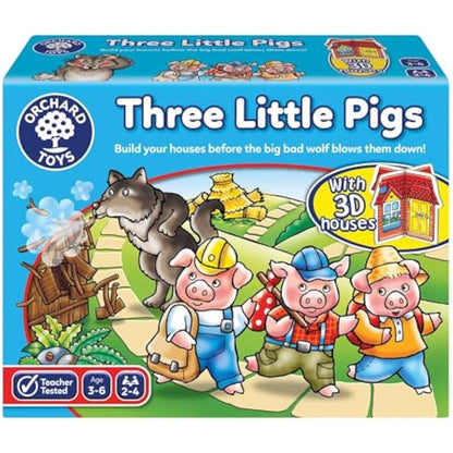 Orchard Toys Three Little Pigs Game, Fun Board Game for Children Age 3-6, Family Game Toy, Assorted Colours Lime Green