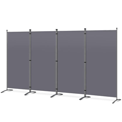Angel Living 4 Panels Folding Room Divider | Privacy Screen with Polyester Fabric & Sturdy Iron Frame | Freestanding Partition for Office, Bedroom