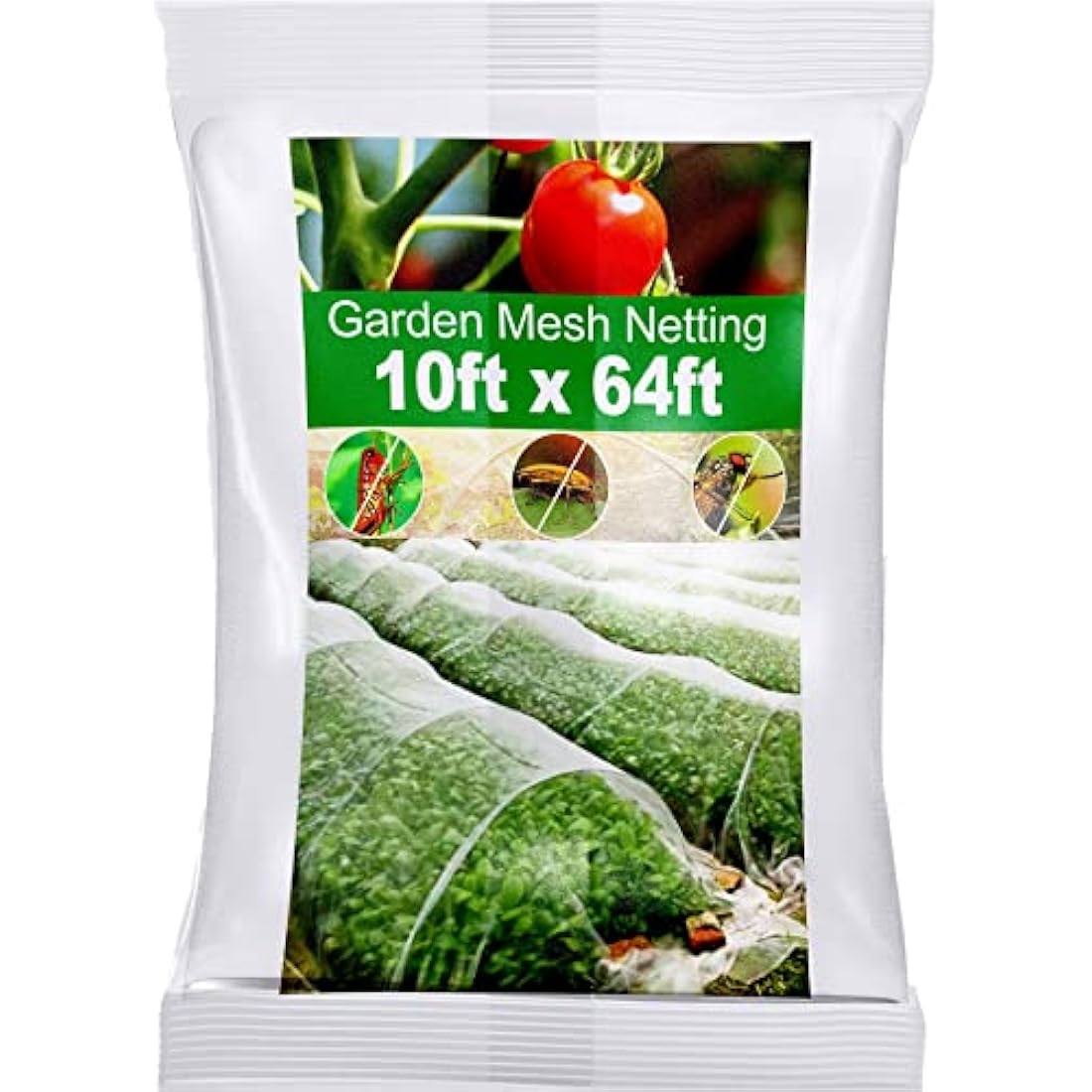 Wohohoho Garden Insect Mesh Netting 10ft x 64ft (3m x 20m), 1mm Ultra Fine Plant Covers for Garden Protection. Mosquito Net Pest Barrier for Vegetables Fruits Greenhouse Row Cover Raised Bed Barrier