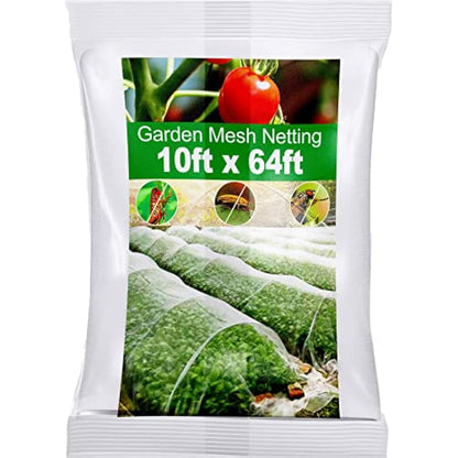 Wohohoho Garden Insect Mesh Netting 10ft x 64ft (3m x 20m), 1mm Ultra Fine Plant Covers for Garden Protection. Mosquito Net Pest Barrier for Vegetables Fruits Greenhouse Row Cover Raised Bed Barrier