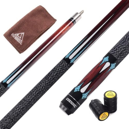 CUESOUL 58 Inch 19 Oz 1/2 Jointed Maple Billiard Pool Cue (CSTB005U)