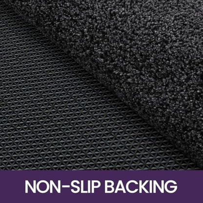 DEXI Dirt Trapper Door Mat Indoor, Non-slip Doormats Inside, Machine Washable, Super Absorbent Entrance Mats Soft Floor Carpet Rug, 60 x 90 cm, Black-Grey