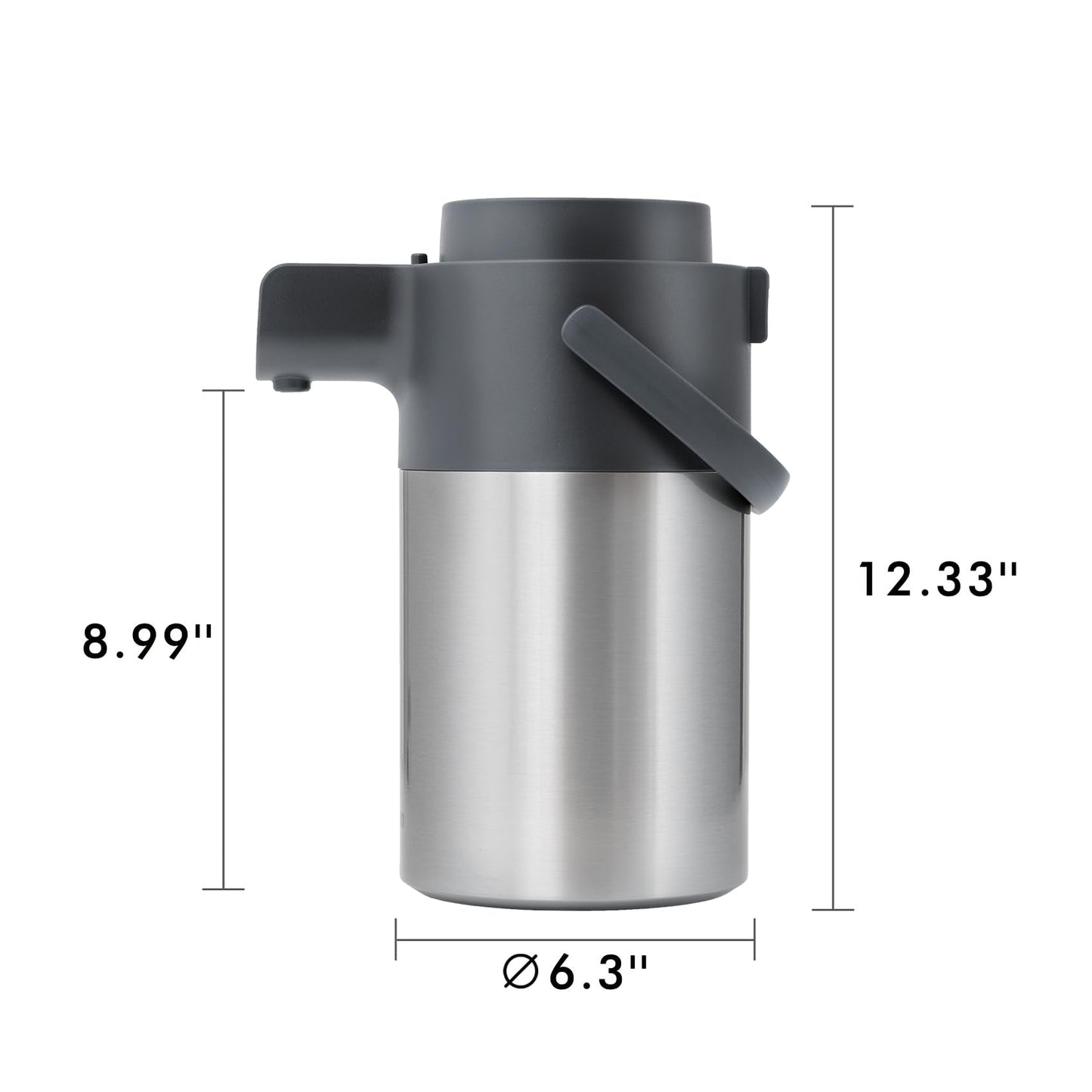 Tiken 3L Airpot Coffee Dispenser with Pump Stainless Steel Vacuum Insulated Thermal Jug Flask for Hot Water Tea