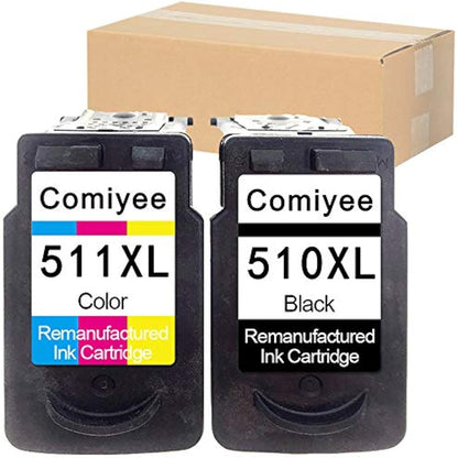 Comiyee 2 Remanufactured Ink Cartridges Replacement for PG-510 CL-511 XL Compatible for PIXMA MP230 MP240 MP250 MP260 MP270 MP280 MP495 MX320 MX330 MX340 MX350 MX360 MX410 MX420 iP2700 iP2702