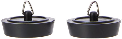 Merriway BH02223 (2 Pcs) Basin Plug, Black 38mm (1.1/2 inch) - Pack of 2 Pieces