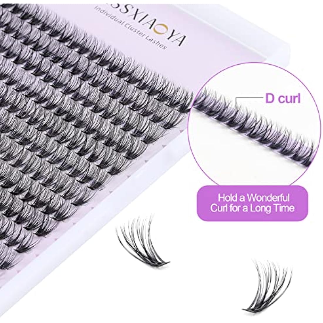 Cluster Eyelash 240pcs 40D 0.07 D Curl 10mm Cluster Eyelashes Extensions, Soft Individual Lashes Natural False Eyelashes Clusters DIY Eyelash Extension At Home (10mm, 40D-D-0.07)