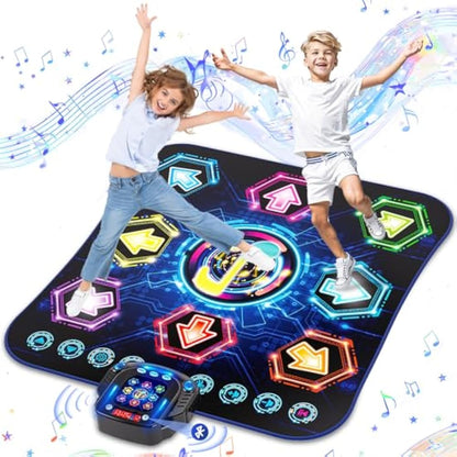 Dance Mat for Girls, Kids Dance Mats with Wireless Bluetooth, Light Up Dance Pad-3 Game Mode & 27 Challenges, Christmas Birthday Musical Dancing Toy Gifts for Girls Boys Age 3 4 5 6 7 8 9 10+Year Old