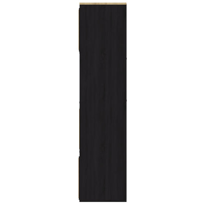 GFW Kube Storage Unit with Open & Hidden Storage, Black & Oak Effect Shelving Unit for Living Room, Bedroom or Office