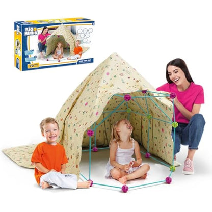 Fort Building Kits For Kids | Den Building Kit For Kids 70 Pieces | Construction Toys Stem | Garden Games | Fort Building Kit Indoor And Outdoor Toys | 5 Year Old Girls Gifts | 5 Year Old Boy Gifts