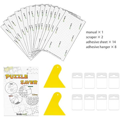 Lavievert Puzzle Saver Peel & Stick Adhesive Paper Jigsaw Puzzle Glue Best Way to Preserve Your Finished Puzzle - 14 Sheets