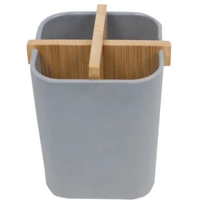 Kandid® Black Bamboo & Biodegradable Toothbrush Holder – Eco-Friendly, Water-Resistant Bathroom Organizer with Removable Divider for Toothbrushes