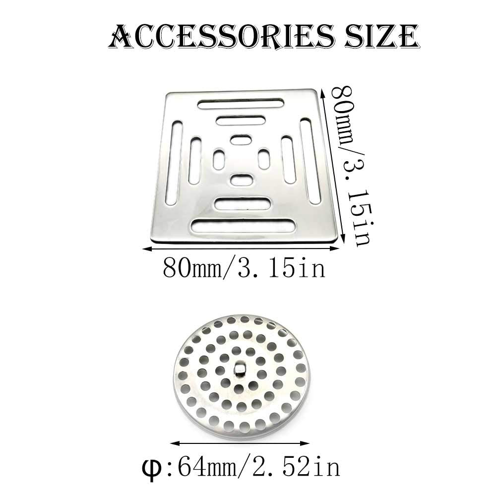 HERKINDNESS Floor Drain, Stainless Steel Wet Room Drain, Floor Ground Drain with Anti-Backflow Valve, Double Layer Filtration, Effective Anti-Odor