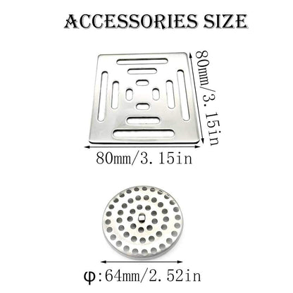 HERKINDNESS Floor Drain, Stainless Steel Wet Room Drain, Floor Ground Drain with Anti-Backflow Valve, Double Layer Filtration, Effective Anti-Odor