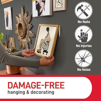 Command Medium Picture Hanging Strips, Value Pack - 8 Pairs (16 Strips) Adhesive Strips, White - For Pictures, Frames, Mirrors, Wall décor - Damage Free Hanging