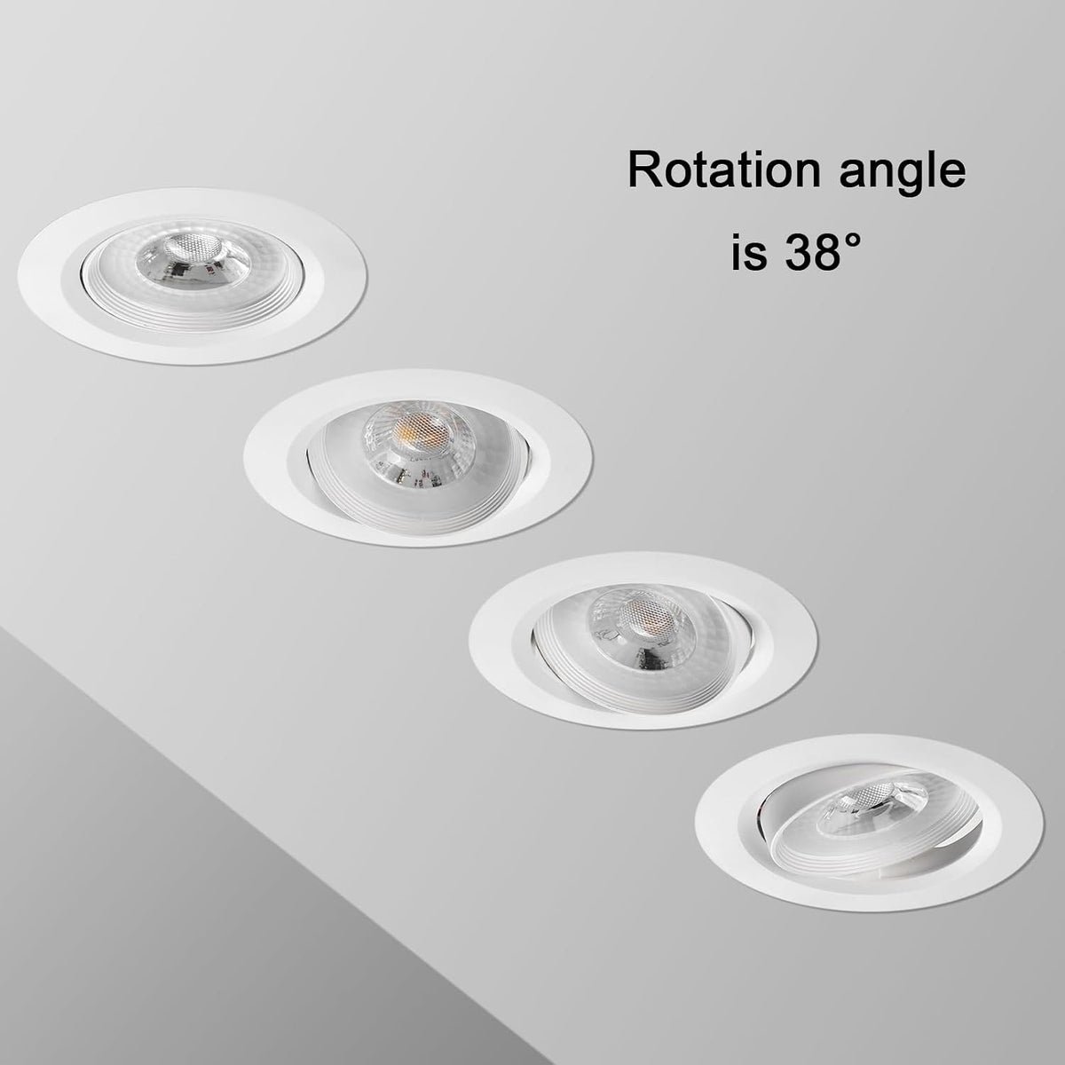 LED Downlights 24mm Ultra Slim, 5W 460lm LED Recessed Ceiling Lights, Warm White 3000K, IP20 Waterproof Rotatable Bathroom Kitchen Spotlights, 20 Pack