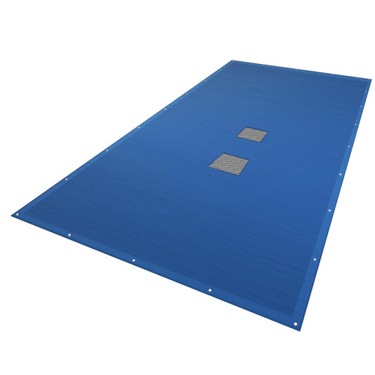 VOUNOT Swimming Pool Cover Rectangular Heavy Duty Double Layer Pool Protective Cover with Drain Net, Aluminum Eyelets Waterproof Cover, 4X8m