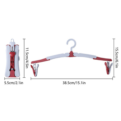 NCOALE Folding Clothes Hanger, 8 PCS Travel Hangers With Clips, 360 Degree Rotating Hook