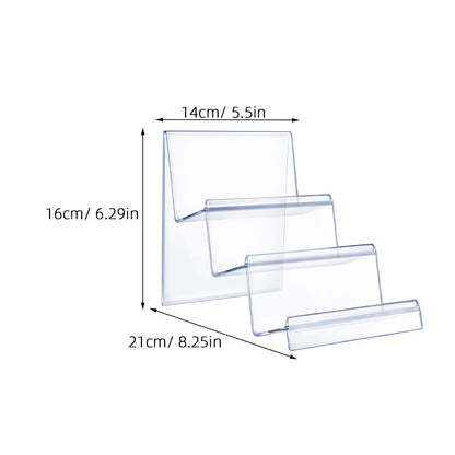 VALICLUD Acrylic Desktop Storage Rack, Wallet Display Stand, Purse Handbag Organizer, Transparent Three-Layer Holder