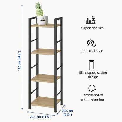 CELINO making your day Industrial 4-Tier Ladder Bookshelf, Bookcase Shelving Unit