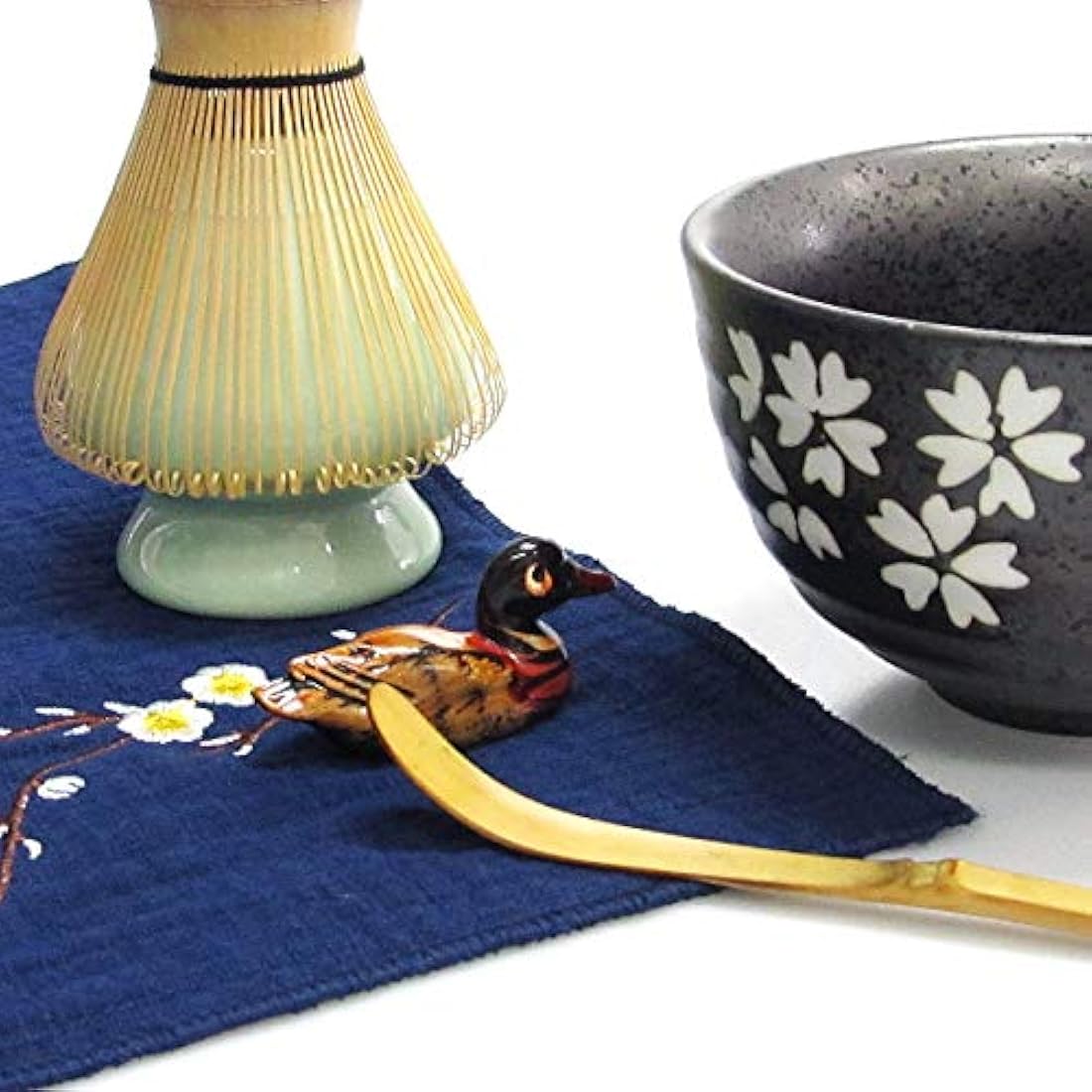 Artcome Japanese Matcha Tea Set, Matcha Whisk, Traditional Scoop, Matcha Bowl, Ceramic Whisk Holder, Handmade Matcha Ceremony Kit for Traditional Japanese Tea Ceremony (7 Pcs)