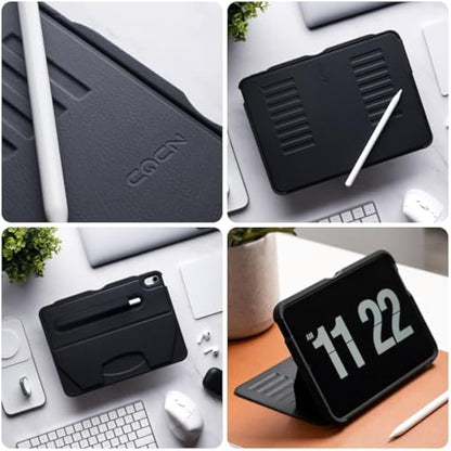 ZUGU CASE for iPad Air 11 (M3 2025 / M2 2024) iPad Air 5 & 4 10.9 inch (2022/2020) Slim Protective Cover, Wireless Apple Pencil Charging, Convenient 8-angle Magnetic Stand & Auto Sleep/Wake [Black]