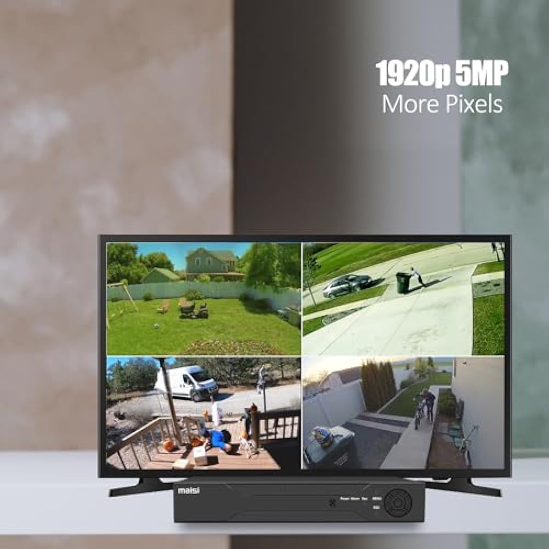 maisi 8 Channel 3K Lite DVR Recorder for CCTV Security Camera System, Support AHD/CVI/TVI/IP/CVBS/Analog Cameras, Motion Detection, Email Alert, Remote Viewing, USB Backup, NO Hard Drive Disk