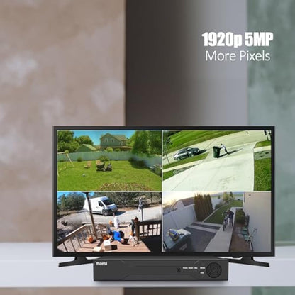 maisi 8 Channel 3K Lite DVR Recorder for CCTV Security Camera System, Support AHD/CVI/TVI/IP/CVBS/Analog Cameras, Motion Detection, Email Alert, Remote Viewing, USB Backup, NO Hard Drive Disk