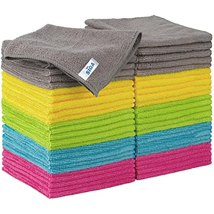 MR.SIGA Microfiber Cleaning Cloth, All-Purpose Cleaning Towels, Pack of 50, Size 11.8 x 11.8 in (30X30CM)