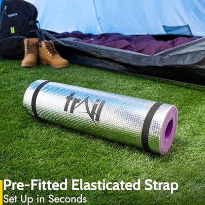 Foil Camping Mat 7mm Thick Aluminium Sleeping Roll Pad Waterproof Thermal Trail