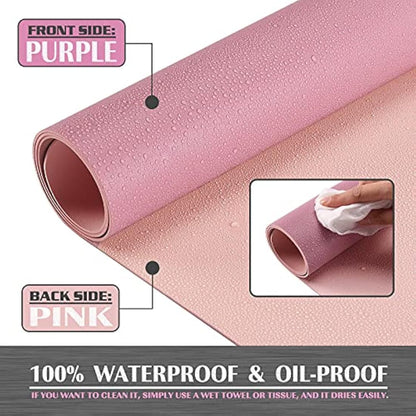 K KNODEL Large Office Leather Desk Mat, Mouse and Keyboard Pad, Computer and Laptop Mat, Desktop Protector and Cover, Writing Pad and Blotter (80x40cm, Purple)